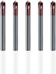 NZ Chamfer End Mill 5Pcs 1/4 Inch 90 Degree Chamfer End Mill for Metal Lathe Cutting Tools for Engraving V-Grooves and Chamfers