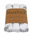 MuslinZ 3pk Muslin Squares, Burp Cloths 70cms Luxury Bamboo - Organic Cotton mix (Grey Mist)