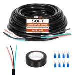 Iron Forge Cable 14/4 Mini Split Wire 50 ft, 14 AWG 4 Conductor Wire 300V for Indoor/Outdoor with Connectors & Tape, 14-4 Trailer Wire for Mini Split AC, Heating System, HVAC, Speaker UL/ETL Certified