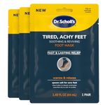 Dr. Scholl's® Tired, Achy Feet Soothing & Reviving Foot Mask, 3 Pair, Warming Booties