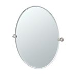 Gatco 4699LG Channel Large Oval Mirror, Satin Nickel