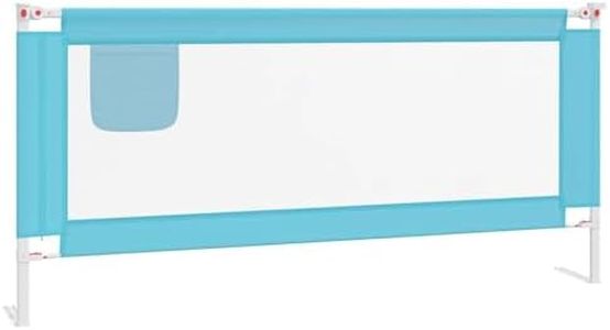 vidaXL Adjustable Toddler Safety Bed Rail - Blue, Lightweight Metal and Polyester Fabric, 200cm x 25cm, Suitable for Most Beds