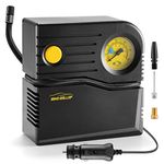 WindGallop Digital Car Tire Inflator Portable Air Compressor for Car Tires 12v Car Air Pump Tire Pump with Pressure Gauge LED Light Valve Adaptors for Bike Automobiles Basketball Pool Toys (Yellow)