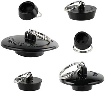 Hibbent 6 Pieces Drain Stopper, Rubber Kitchen Sink Stopper Drain Plug with Pull Ring for Kitchen, Bathtub, Bathroom and Laundry Sink in 6 Different Sizes, Black