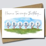 The Cards Man Golf Birthday Card for Grampy - Birthday golfing card for Grampy - For him