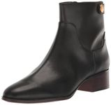 Franco Sarto Women's Jessica Low Heel Ankle Booties Boot, Black Leather, 8