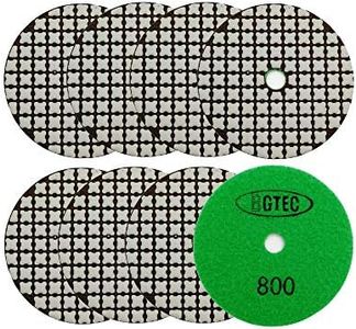 BGTEC 4" Dry Diamond Polishing Pads Set,8 Pieces Pads Kit Grit 800 for Granite Marble Stone Quartz Tiles Concrete Floor Edges Countertop Polishing