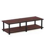 Furinno 11175DC(BK)/BK Just No Tools Dark Cherry Wide Television Stand with Black Tube