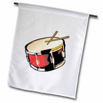 3dRose fl_164399_1 Snare Drum Red Realistic Slanted Garden Flag, 12 by 18-Inch