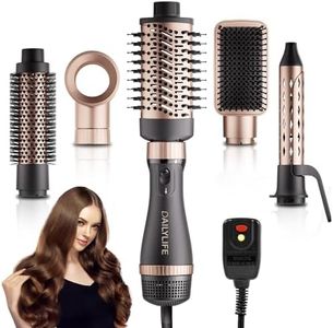 DAILYLIFE 5-in-1 Hair Dryer Brush, Hot Air Brush Set for Straightening/Drying/Curling, Oval Brush, with Ionic Function and ALCI Safety Plug, UL Certification