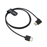 Alvin's Cables Ultra HD 8K HDMI 2.1 Cable Straight HDMI to Right Angle HDMI High Speed for Atomos Ninja V Monitor, Z CAM E2, Sony FS5| FS7| A7S3 Cameras 39.4inches|1M