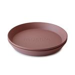 Mushie Dinnerware Plates for Kids | Tableware 1x Set of 2 Plates | Reusable BPA Free | Dishwasher & Microwave Safe Plates | Made in Denmark | Round (Woodchuck)