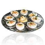 Egg plate for serving or as a decoration with space for up to 8 eggs and a dip - eye-catcher in any dining room, kitchen, living room