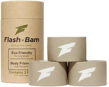 Athletic Tape - Biodegradable Eco-Friendly Sports Tape - Strong Adhesive Athletic Wrap for Ankle Wrist Knee Fingers - Compression Tape for Sports Training Recovery - Zinc Oxide-Free Adhesive (3-Pack)