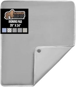 Gorilla Grip Premium Ironing Pad, Machine Washable, Magnetic Laundry Pad, 28 x 24 Inch, Heat and Scorch Resistant, Iron Board Mat for Table Top, Washer, Dryer, Durable Pads Great for Travel, Silver