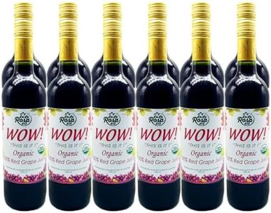 De La Rosa Austrian Red Grape Juice, Kosher, Non-GMO & Gluten Free, 100% Organic Red Grape Juice, No Sugar Added, No Preservative, No Water Added, 25.4 Oz Glass Bottle (Pack of 12)