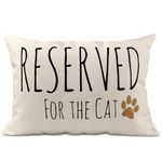 Noble & Page Reserved for the Cat Cushion cover with Paw Print Design | Hand Printed in the UK on Premium Linen-Style Pillow Cover