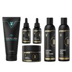 The Complete Beard Growth Kit by Beard Struggle - Mens Grooming Kit with Balm, Mask, Conditioner, Wash & Oils - Valhalla's Gates, Gold Collection