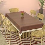 Kuber Industries Wooden Print Dining Table Cover 6 Seater|Exclusive Table Cloth|Table Sheet For dining, Party, Events|Waterproof Table Protector|Indoor And Outdoor Use "90x60" (Brown)