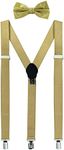 LUTHER PIKE SEATTLE Formal Dress Mens Prom or Dance Bow Tie & Tuxedo Khaki Tan Brown Suspenders For Gift Box