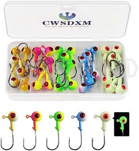 CWSDXM Fishing Jig Heads Assorted Size Round Painted Ball Head Hooks for Walleye Bass Trout Crappie Jig Heads Freshwater Saltwater,1/2oz 3/8oz 1/4oz 1/8oz 15-40pcs (10g(0.35oz)-20pcs)