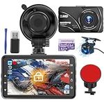 Dash Cam Front and Rear, Dash Cam Dual 1080P FHD Dashcam W/ 64GB Card Car Camera Dash Cam 170°Wide Angle Dash Camera 3" IPS Screen W/Night Vision Parking Mode Motion Detection G-sensor Loop Recording