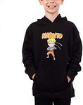 Naruto Anime Cartoon Youth Boys Black Hooded Sweatshirt-L