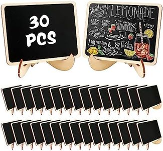 30 Pezzi Di Mini Lavagne, 10 x 7.5 Cm Lavagnette Piccole in Legno con Supporto, Lavagnette Messaggi Bordo per Cartellini Prezzi, Matrimoni Feste Ristoranti