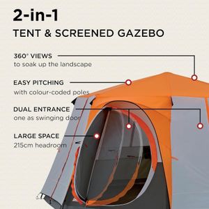 Coleman 8-Person Tent, Orange – Unisex Family Camping Shelter