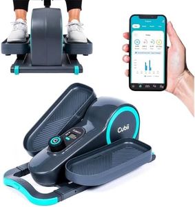 Cubii GO Aqua - Compact Whisper Quiet Under Desk Elliptical with LCD Monitor, Adjustable Resistance, Portable Design with Telescopic Handle & Wheels