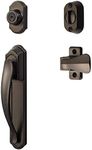 Ideal Security Door Handle with Keyed Deadbolt for Storm and Screen Doors, Oiled Rubbed Bronze (4-Piece Set)