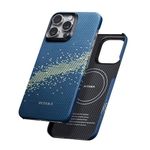 PITAKA Case for iPhone 15 Pro Compatible with Magnetic, Slim & Light iPhone 15 Pro Case 6.1-inch with a Case-Less Touch Feeling, 1500D Aramid Fiber Made [StarPeak MagEZ Case 4 - Milk Way Galaxy]
