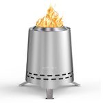 Onlyfire Tabletop Fire Pit, Smokeless Fire Pit with Pot Bracket & Carry Bag, Wood&Pellet Burning, Mini Portable Firepit for Outdoor Camping Tailgating Patio Backyard, Stainless Steel