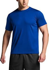 TSLA Men's Workout Running Shirts, Dry Fit Moisture Wicking T-Shirts, Sports Gym Athletic Short Sleeve Shirts, Active Hyper Dri MTS11-CBL_Medium