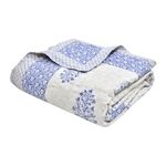 BLOCKS OF INDIA Hand Block Printed Cotton King Size Quilt/Rajai (90 inch X 108 inch) (Blue BUTA)