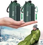 Timok Emergency Sleeping Bags Thermal-Emergency-Blankets 2 Packs Ultralight Space Blankets Survival Waterproof Outdoor Gear for Hiking, Camping, First Aid Kits, Green