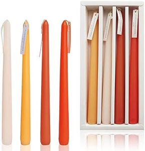 Orange Taper Candles Long Candleticks 10inches Scented Candle - Dinner Candle Set of 4 Smokeless Tapered Candle Sticks for Wedding Party Home Christmas Décor