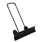 TUFFIOM Snow Pusher Shovel for Driveway with Wheels,39" Wide Heavy Duty Push Snow Plow Shovel, Wheeled Rolling Snow Shovels for Snow Removal Adjustable Angle & Height Handle