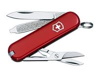 Victorinox Classic SD Swiss Army Knife, Small, Multi Tool, 7 Functions, Scissors, Nail File, Red