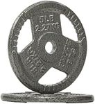 Fitvids Cast Iron Plate Weight Plate for Strength Training and Weightlifting, 1-Inch Center, 5LB (Set of 2)