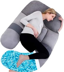 60 Inch Shredded Memory Foam Body Pillow, Pregnancy Pillow for Sleeping, Detachable Full Body Pillow for Pregnancy, Memory Foam Filling U Shaped Maternity Pillow for Pregnant Women with Velvet Cover