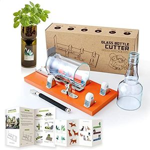 Bloomoak Cortador de botellas de vidrio profesional, cortador de botellas y cortador de vidrio, kit de máquina de bricolaje con accesorios para cortar vino, whisky, cerveza, champán, tarros de masón