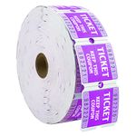 L LIKED Double Raffle Tickets 2000 per Roll 50/50 (Easy Read Purple)