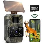 Assark Wildlife Camera WiFi Bluetooth,48MP 30fps Solar Trail Camera with Night Vision Motion Activated Waterproof IP66, 0.2s Trigger Speed, Built-in 2000mAh Battery Rechargeable for Garden Monitor