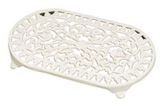 Victor Traditional Oval Trivet, Champagne, Cast Iron, 34.5x20.5x3 cm