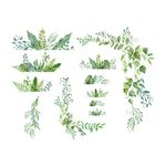 SUPERDANT Green Plants Wall Stickers Hanging Vines Wall Decals Tropical Leaf Wall Sticker Removable Vinyl Art Decals Peel and Stick for Living Room Bedroom Balcony Corridor Window TV Wall Florist