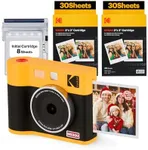 KODAK Mini Shot 3 ERA 4PASS 2-in-1 Instant Camera and Photo Printer (Yellow, Camera + Initial 8 Sheets + 60 Sheets)