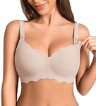 Avidlove Comfort Breastfeeding Bras No Underwire Maternity Nursing Bra Classic Bras for Women Pregnancy Nursing Bralettes Nude,XXL