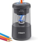 Apensta Electric Pencil Sharpener with Adjustable Tip Thickness, Auto Stop, Type-C Rechargeable, for Wooden, Colored Pencils (7–8mm), Portable Design for Home, Office & School (Gray)