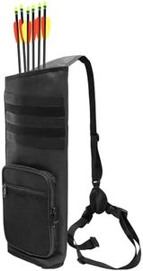 JLDTOP Archery Lightweight Back Arrow Quiver Holder Archery Bag Shoulder Hanged Adjustable with Molle System Front Pocket for Shooting Target Practice Hunting (Black)